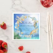 Elegante Ocean Beach Starfish Muschel Hochzeit Serviette (Beispiel)