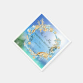 Elegante Ocean Beach Starfish Muschel Hochzeit Serviette (Ecke)