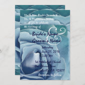 Elegante OCEAN BLAU Rose Hochzeit Einladung (Vorne/Hinten)