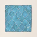 Elegante Ocean Blue Raute Print Mit Monogramm Schal<br><div class="desc">Ein wunderschönes Design-Muster aus der Blauen Raute des Ozeans. Es kann mit der Initial des Namens mit Monogramm werden. Es ist ein perfektes Geschenk für Ihre Mama,  Ehefrau,  Tochter,  Freundin oder Verlobte.</div>