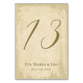 Elegante Off-White Grunge Edge Tischnummer (Vorderseite)