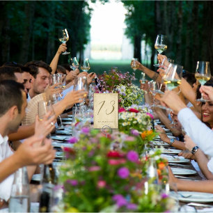 Elegante Off-White Grunge Edge Tischnummer