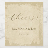 Elegante Off-White Grunge Edge Weinetikett (Einzelnes Label)