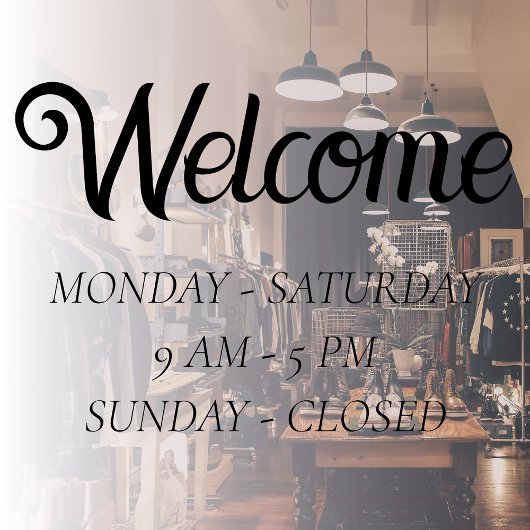 Elegante Öffnungszeiten | Schwarze Skriptzeit Öffn Fensteraufkleber