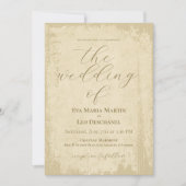 Elegante Offweiße Grunge Edge Wedding Einladung (Vorderseite)