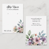 Elegante Ohrring-Darstellung Visitenkarte (Vorne/Hinten)