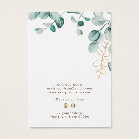 Elegante Ohrring-Karte (Rückseite)