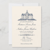 Elegante Old Chateau Manor Wedding Einladung (Vorderseite)
