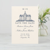 Elegante Old Chateau Manor Wedding Save The Date (Stehend Vorderseite)