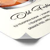 Elegante Old Fashioned Cocktail-Rezept-Kunst Poster (Ecke)