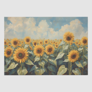 Elegante Ölgemälde Vintage Sonnenblume Seidenpapier
