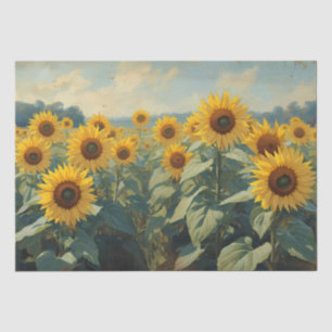 Elegante Ölgemälde Vintage Sonnenblume Seidenpapier