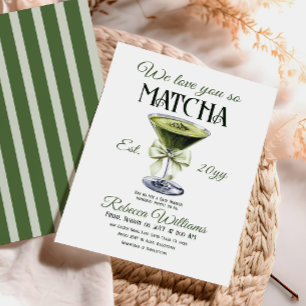 Elegante Olive Bow Liebe Sie So Matcha Baby Dusche Einladung