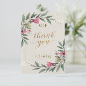 Elegante Olive Branch Custom Wedding Dankeschön Ca Dankeskarte (Stehend Vorderseite)