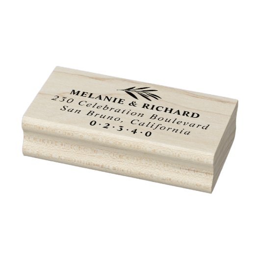 Elegante Olive Branch Custom Wedding Rücksendeadre Gummistempel (Stempel)