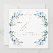 Elegante Olive Branch Einladung zur Hochzeit (Vorderseite)