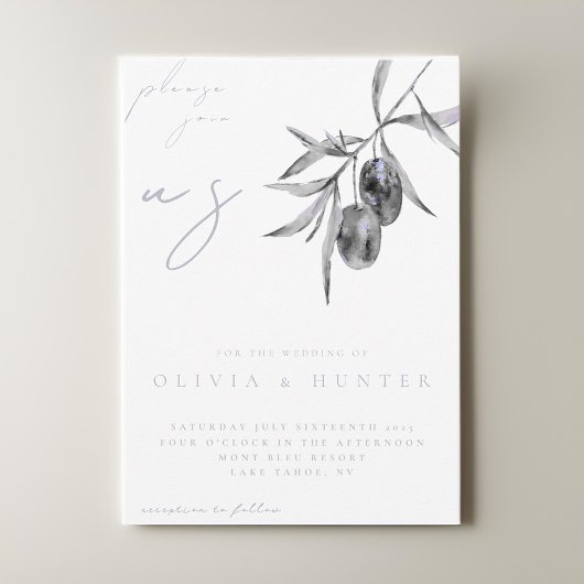 Elegante Olive Branch Einladung zur Hochzeit