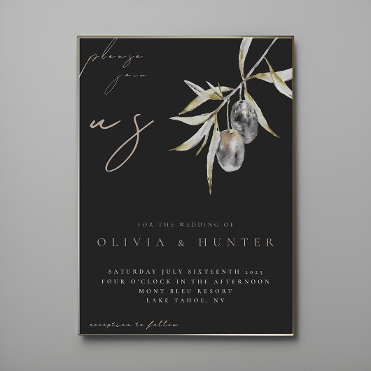 Elegante Olive Branch Einladung zur Hochzeit