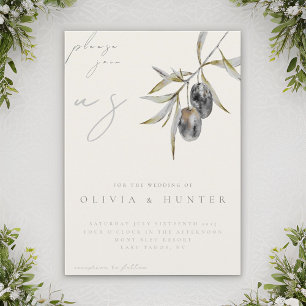 Elegante Olive Branch Einladung zur Hochzeit