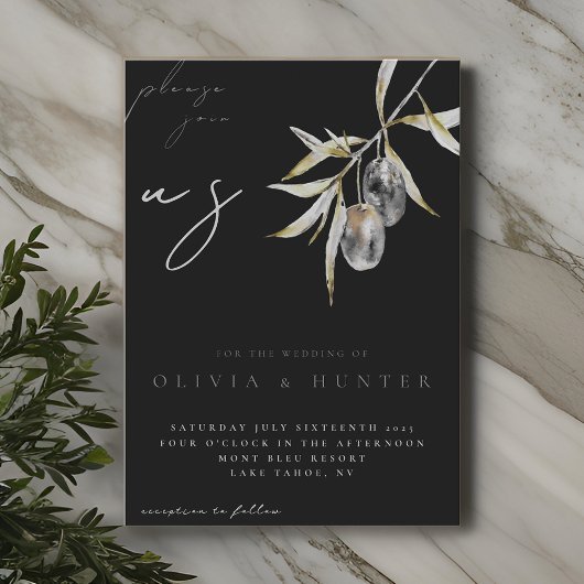 Elegante Olive Branch Einladung zur Hochzeit