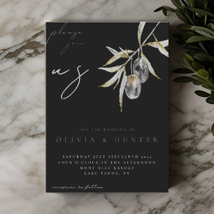 Elegante Olive Branch Einladung zur Hochzeit