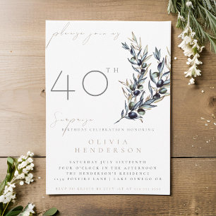 Elegante Olive Branch Überraschung Geburtstag Einl