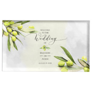 Elegante Olive Branches Hochzeit Platzkartenhalter