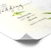 Elegante Olive Branches Hochzeit Poster (Ecke)