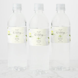 Elegante Olive Branches Hochzeit Wasserflaschenetikett