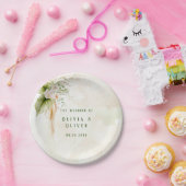 Elegante Olive Green and Gold Wedding Pappteller (Party)