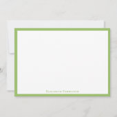 Elegante Olive Green Border Flat Note Card Mitteilungskarte (Vorderseite)