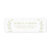 Elegante Olive Green Floral Rücksendeadressen-Aufk (Vorne)