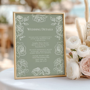Elegante Olive Green Französische Rose Hochzeiten