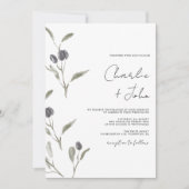 Elegante Olive Green Wedding Einladung (Vorderseite)