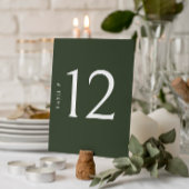 Elegante Olive Green Wedding Tischnummer Card