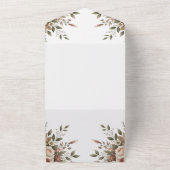 Elegante Olive Green & White Floral Baby Dusche All In One Einladung (Außenbereich)