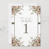 Elegante Olive Green & White Floral Corner Hochzei Einladung (Vorderseite)