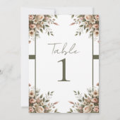 Elegante Olive Green & White Floral Corner Hochzei Einladung (Rückseite)