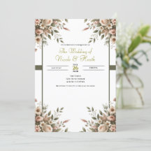 Elegante Olive Green & White Floral Corner Hochzei