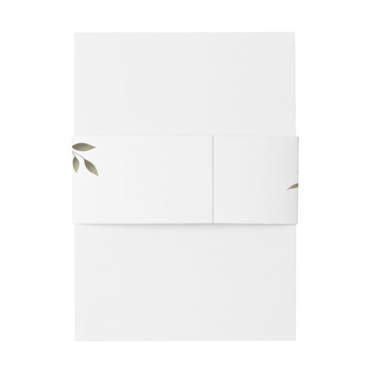 Elegante Olive Green & White Floral Corner Hochzei Einladungsbanderole (Rückseitenbeispiel)