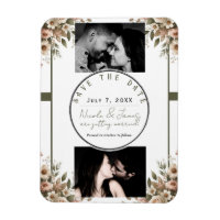 Elegante Olive Green & White Floral Corner Hochzei