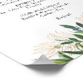 Elegante Olive Greenerity Wedding Drinks Menü Zeic Poster (Ecke)