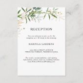 Elegante Olive Greenerity Wedding Reception Card Begleitkarte (Vorderseite)