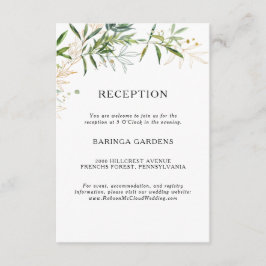 Elegante Olive Greenerity Wedding Reception Card Begleitkarte