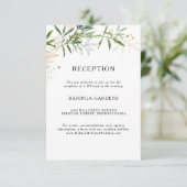 Elegante Olive Greenerity Wedding Reception Card Begleitkarte (Stehend Vorderseite)