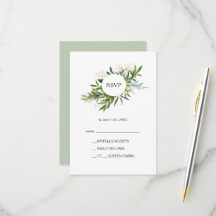 Elegante Olive Greenery RSVP Card Karte