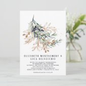 Elegante Olive Grove | Boho Botanische Einladung (Stehend Vorderseite)