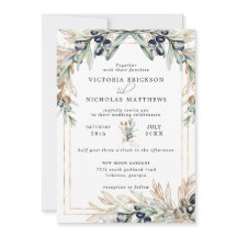 Elegante Olive Grove | Boho Botanische Einladung