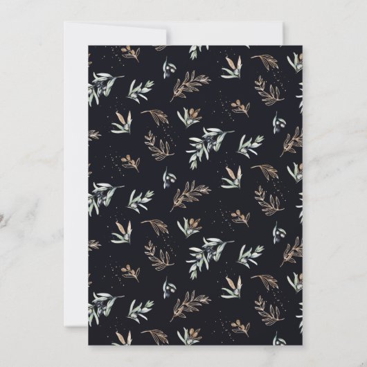 Elegante Olive Grove | Boho Botanische Einladung (Rückseite)