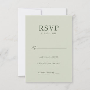 Elegante Olive-RSVP-Karte RSVP Karte